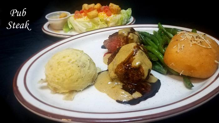 Pub Steak on Restaurant Menu at Three Sisters Tavern and Grill