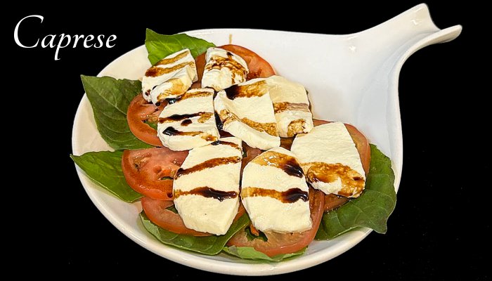 Caprese on Restaurant Menu at Three Sisters Tavern and Grill