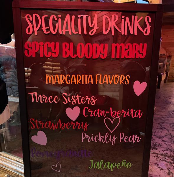 Restaurant Menu Three Sisters Tavern and Grill